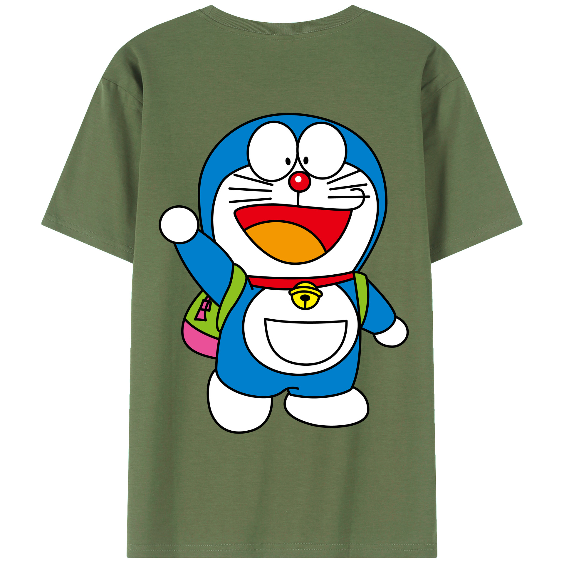 （画像用） ドラえもん Doraemon 綿100％ メンズ半袖Tシャツ（バックプリント） 通気性